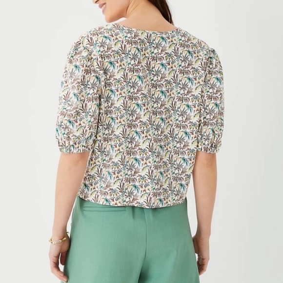 Ann Taylor Small Tie Neck Puff Sleeve Top, New with Tag - Picture 3 of 6